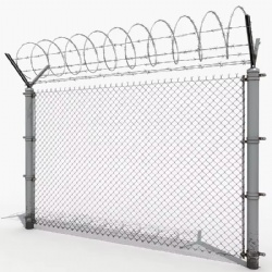 Hot-dip galvanized chain link fence barbed wire chain link temporary fence diamond chain link fence top barbed wire